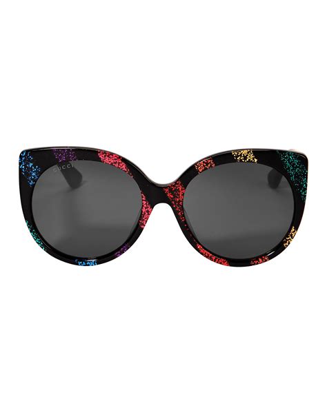 gucci 63mm cat eye sunglasses|Gucci rainbow cat eye sunglasses.